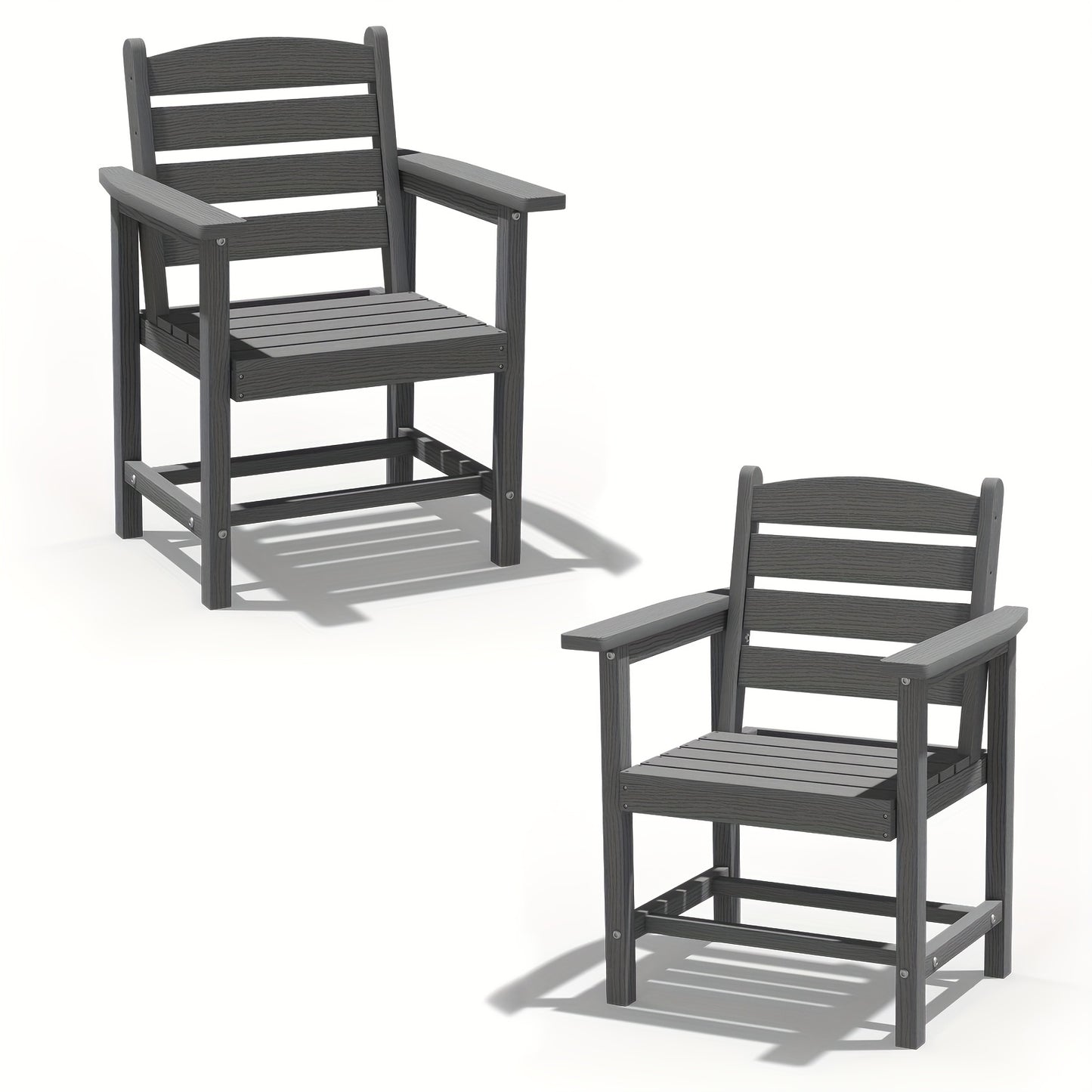 Outdoor HDPE Dining Set, 7pcs Outdoor Furniture with Large Table& 6 Chairs, All-Weather Patio Dining Set for Lawn, Garden, Backyard, Poolside