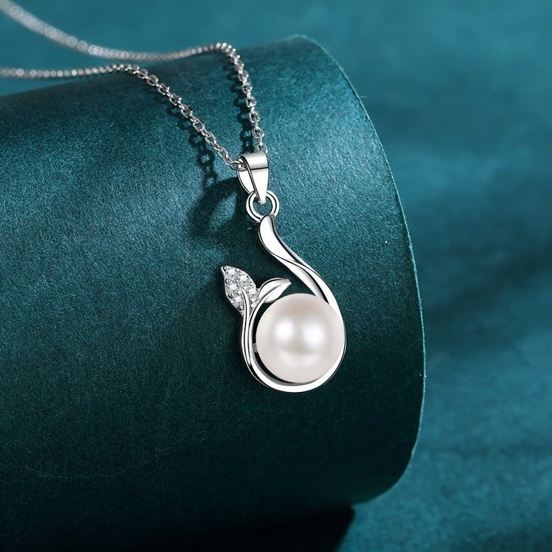 S925 Sterling Silvery Earrings for Women Natural Freshwater Freshwater Pearls Earrings Ear Hooks High-end Temperament Necklace for Women Men's Girlfriend Proposal EngaSynthetic Gemstoneent Wedding Anniversary Halloween Christ