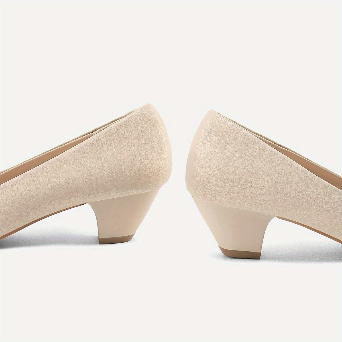 Women's Low Heel Mary Jane Slip-On Pumps - Round Closed Toe Wedding & Party Shoes, PU Upper & PVC Sole, All-Season Comfortable Dress Footwear for Prom, Dance Floors, Daily Wear - Easy-Clean & Stable (Hand/Dry Cleanable)