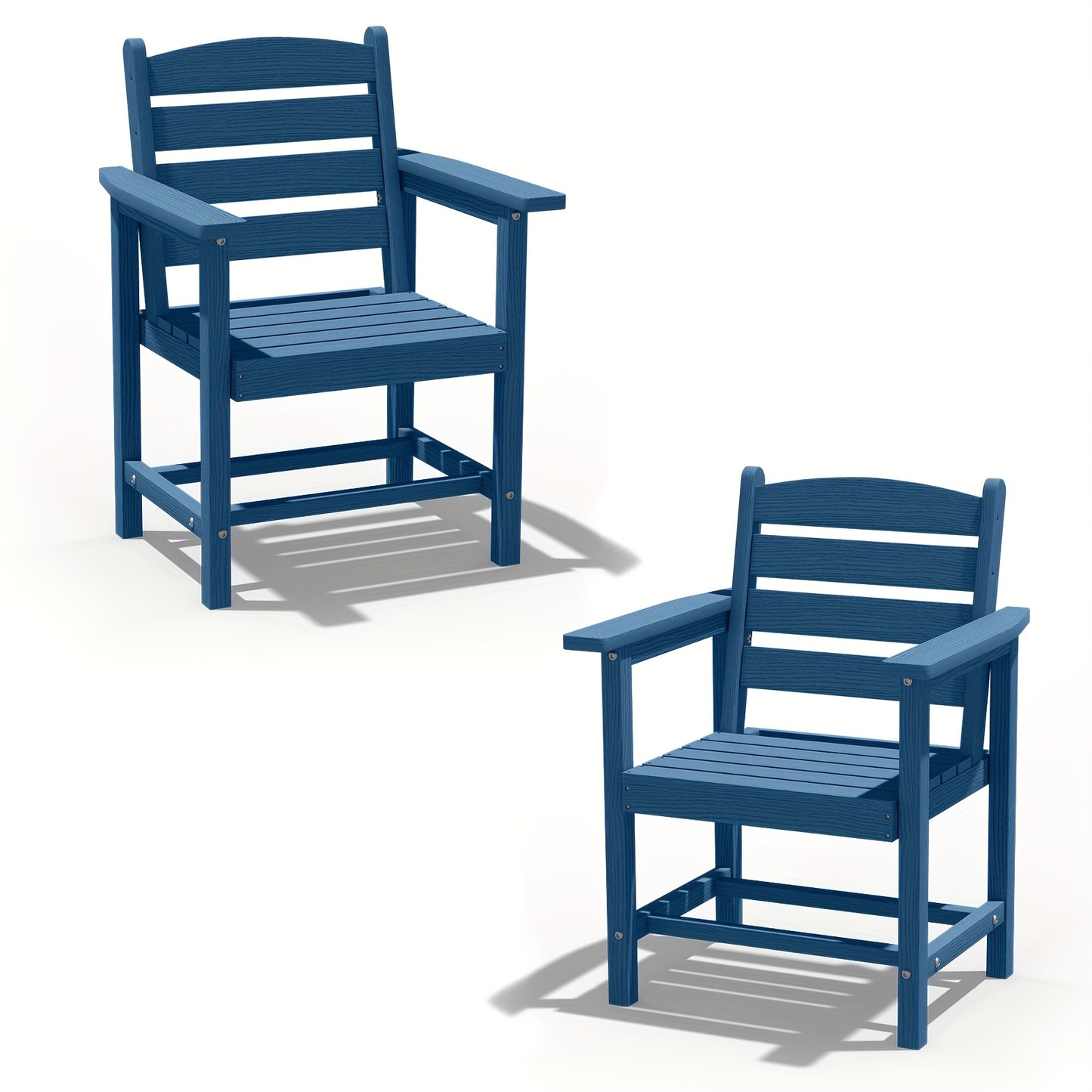 Outdoor HDPE Dining Set, 7pcs Outdoor Furniture with Large Table& 6 Chairs, All-Weather Patio Dining Set for Lawn, Garden, Backyard, Poolside