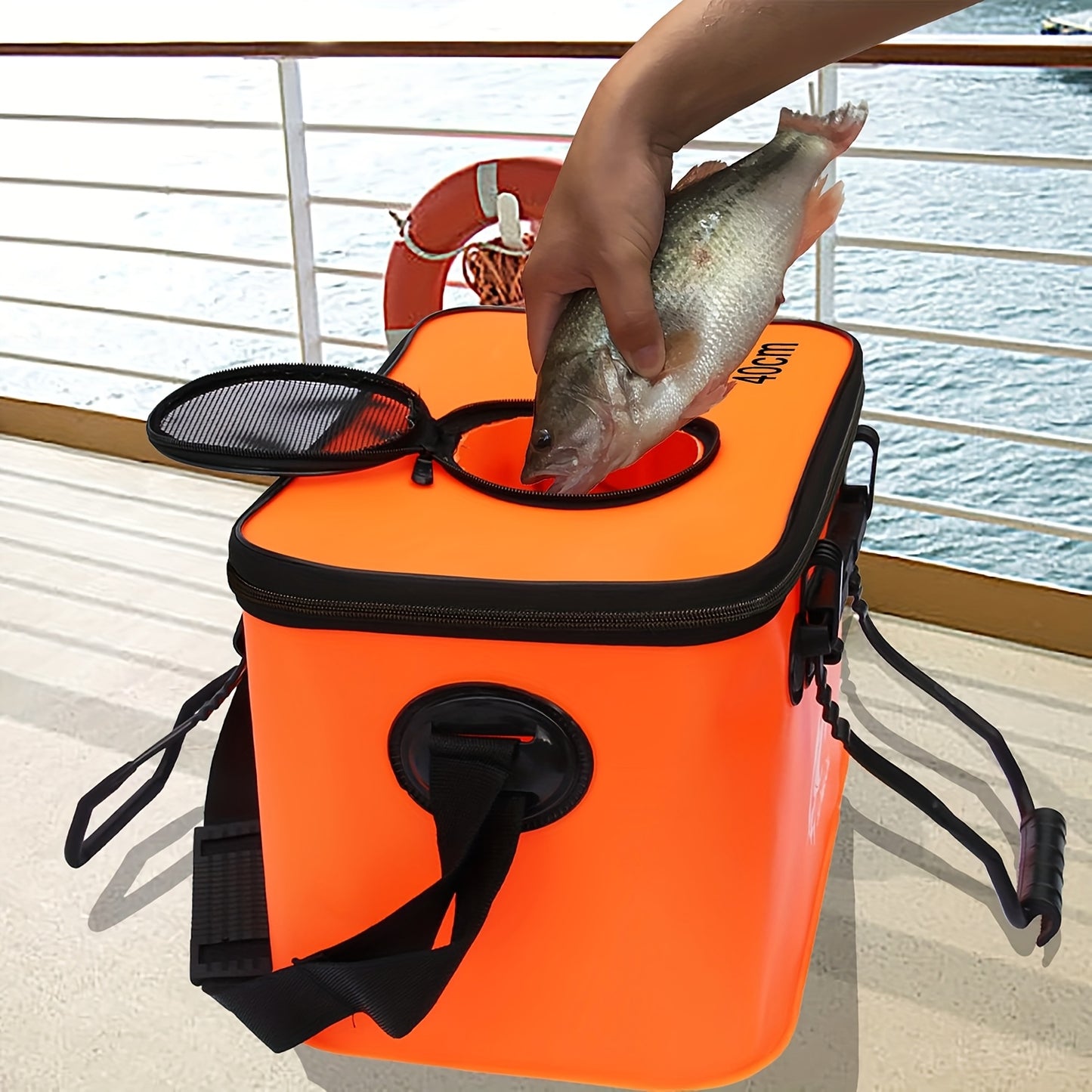 Collapsible Fishing Bucket, Versatile EVA Fishing for Outdoor Use, Container for Live Bait And Fish Protection, Ideal for Men, Perfect Valentine'S Day Present (Available in Blue Or Orange)