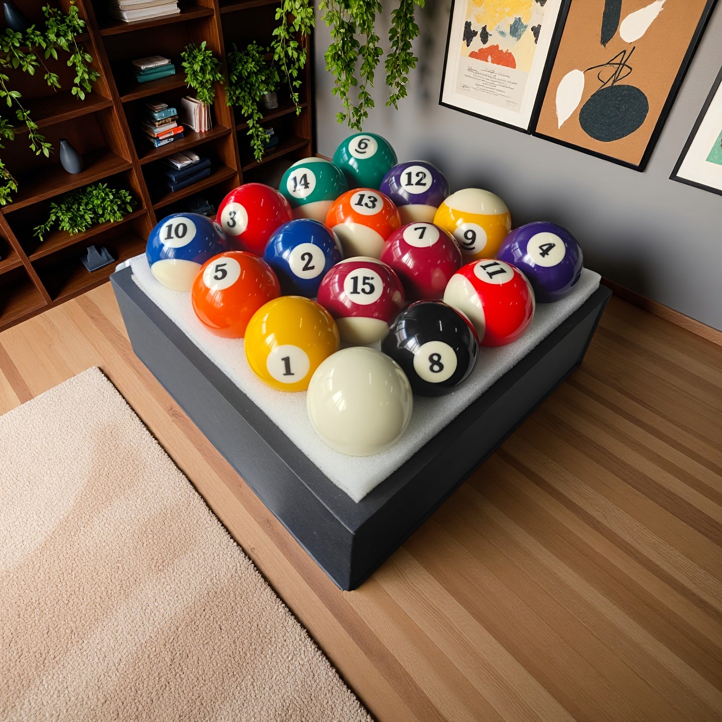 Bolas De Billar 16pcs Professional Billiard Balls Set - 2-1/4" Tournament-Grade Pool Balls With 8-Ball Included, Multi-Color Options (Red, Yellow, Green, Brown) | Fits Standard Pool Cue Billiard Cue Valentine'S Day Gift, With