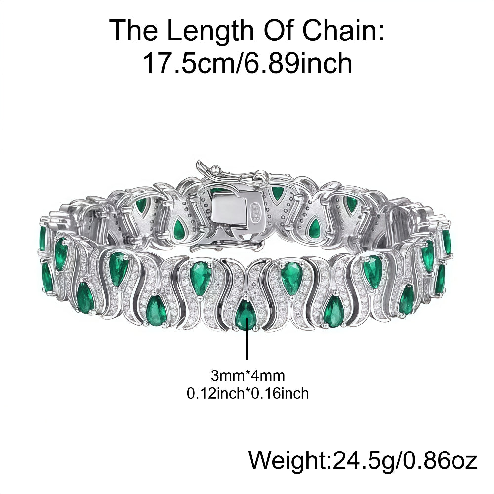 24.5g Moissanite Bracelet for Women Men, D Color VVS1, 925 Sterling Silver Unique Design Bracelet, Fashion Fine Jewelry for Proposal Engagement Wedding, Perfect Christmas Halloween Gifts for Women Men Wife Mom Friend, Wedding