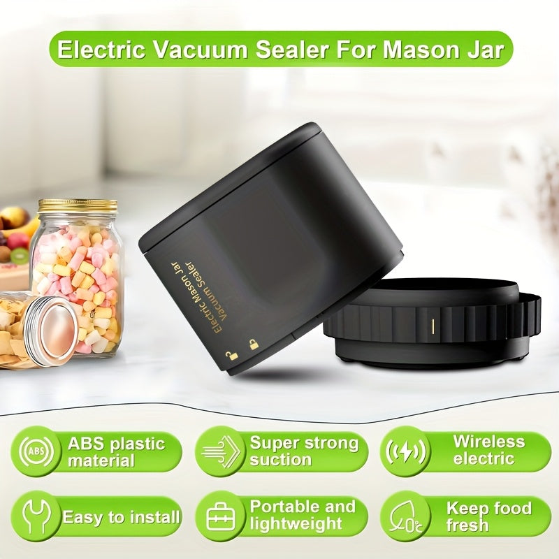 Electric Mason Jar Sealer One-Touch Jar Sealer Suitable for Mason Jars with Wide/ Narrow Mouth Lids, Heavy-Duty Seal for Preservation, Appliance (Compatible for Mason Jars)