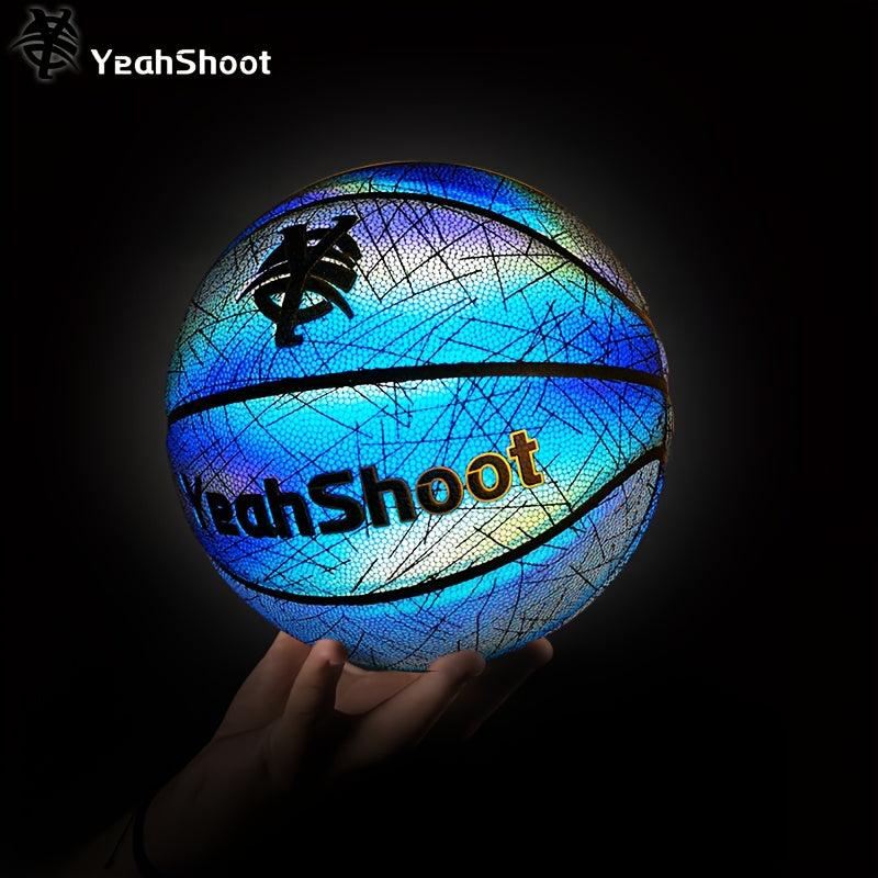 YeahShoot Glow Basketball - Novel Style Light Up Basketball for Youth, Reflective Teens And Adults, Premium Feel Basketball Gifts for Boys with In The