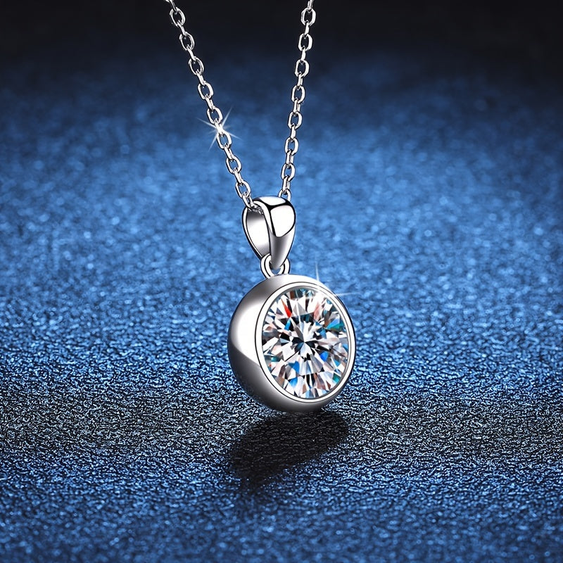 S925 Silvery 1/2 Carat moissanite Pendant Necklace High-quality Elegant And Gorgeous Unisex Fashion Pendant Necklace 925 Silvery Chain moissanite Jewelry Perfect Gift For Daily Wear, Parties, Birthdays, Anniversaries, Friends