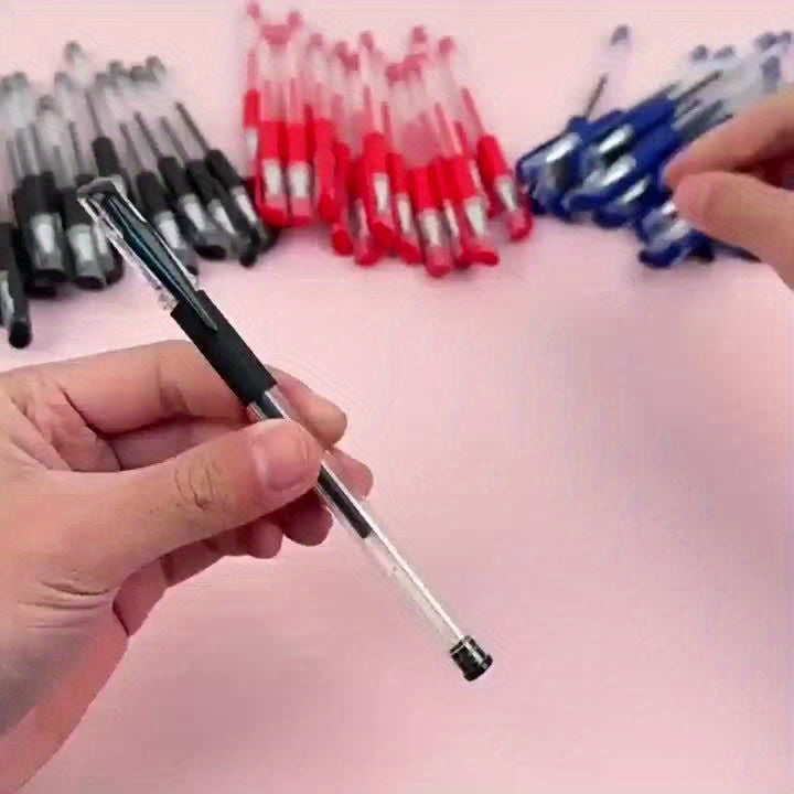 Set of 60 Transparent Ballpoint Pens with a Large Capacity, Designed for Smooth Writing. Ideal for Schools, Offices, Business Use, And Exams! Excellent Gifts for Back-To-School And Holiday Occasions (Available in Black, Red,