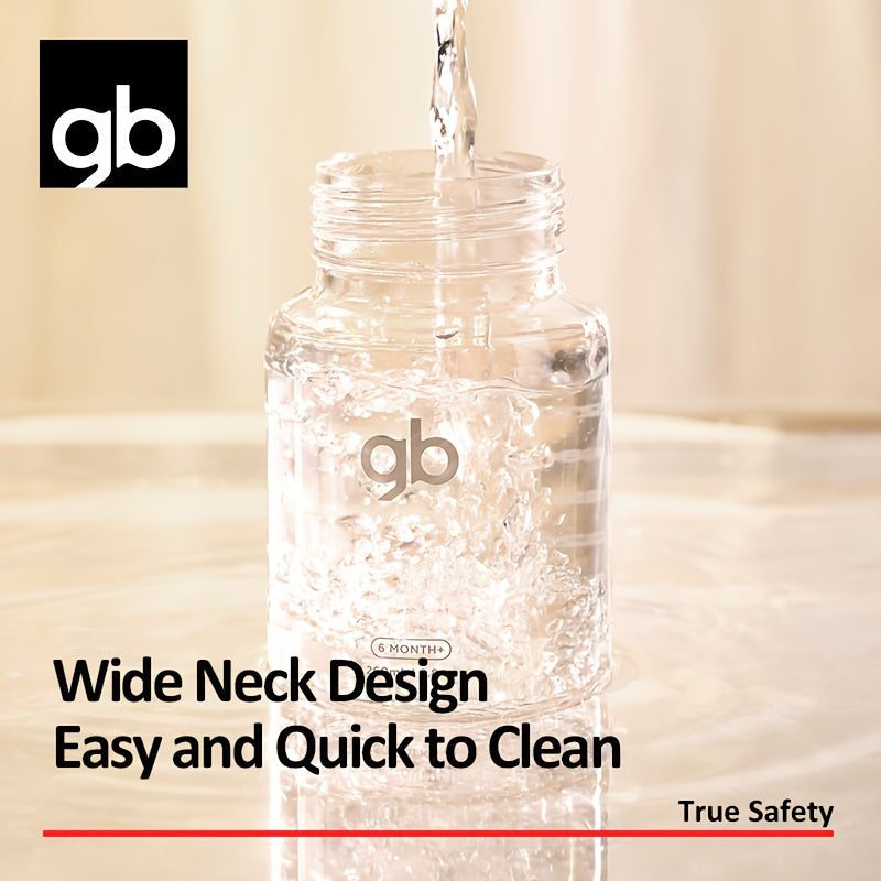 gb Platinum Series Baby Bottle - BPA-Free Glass Bottle with Simulated Breastfeeding Design, Wide-Neck for Easy Cleaning, Dishwasher & Heat Resistant, 3 Sizes (4oz/6oz/8.8oz) - Safe for, Ideal for Breastfeeding Moms & Bottle F