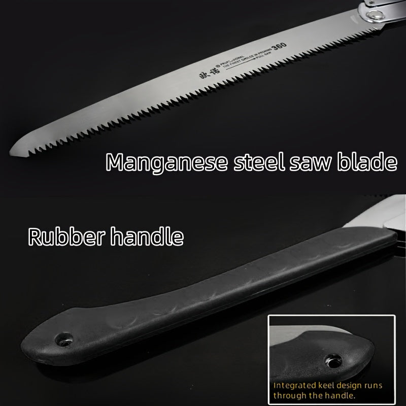 Professional Extended Folding Hand Saw - High-Speed Alloy Steel Blade, Labor-Saving Ergonomic Handle, Portable Folding Design for Tree Pruning, Woodworking & Outdoor Logging - Durable Metal Construction, Hand Saws for Tree Tr