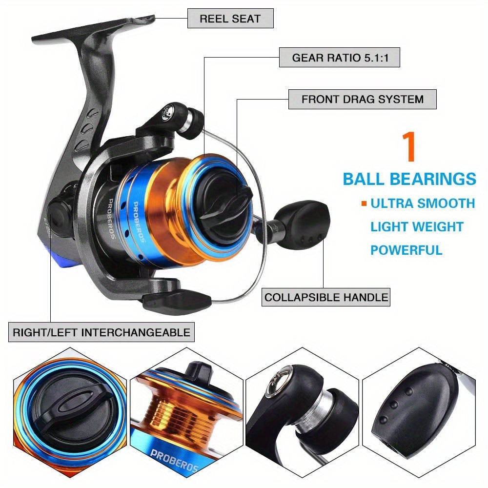 Ultralight Carbon Fiber Saltwater Fishing Rod & Spinning Reel Combo - Long Cast Offshore Trolling Kit with Pre-Spooled Line, Waterproof & Quick-Change Drag System, Lightweight Durable Design for Marlin, Tuna, Mackerel, Shark