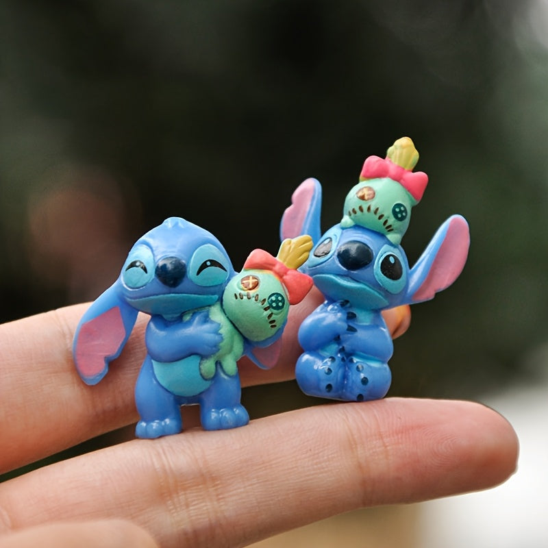 6 Stitch Mini Statues Set, PVC Collectible Action Figures, Suitable for Home Decoration And Party Gifts, Suitable for 18 Years And Above, Room Decoration