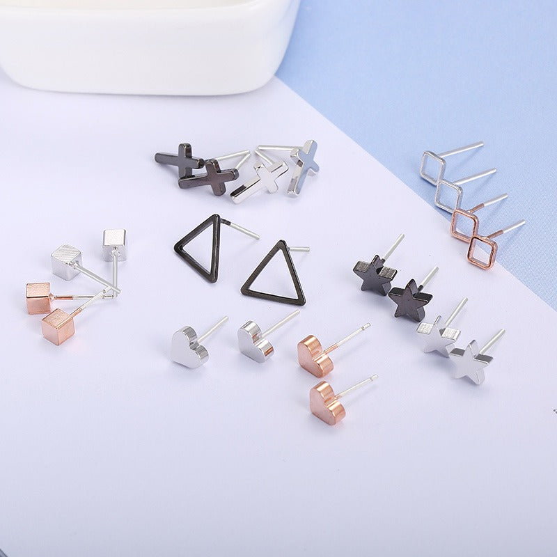 European and American love cross earrings, simple earrings, earrings, personality, versatile and advanced sense, Good Quality Small Cross Earrings, Earring Cross, Golden Cross Earrings, Long Cross Earrings, Hoop Cross Earring