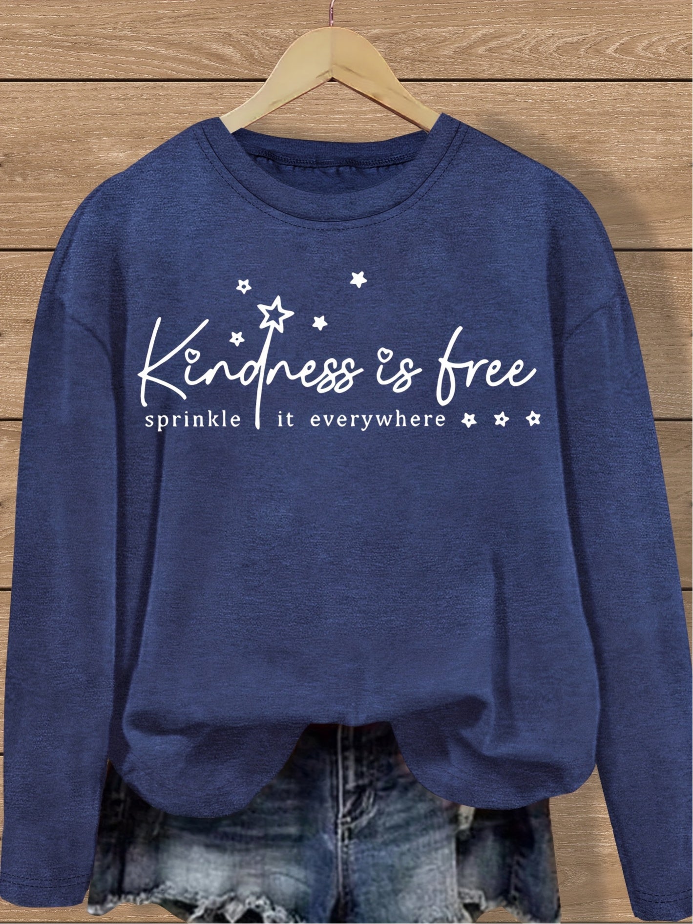 Plus Size - Large Size Women'S Casual Round Neck Printed Long Sleeved T-shirt | Loose Fit, Versatile for Spring, Autumn, Winter, Trendy Style, Soft Fabric, Easy to Care, Machine Washable