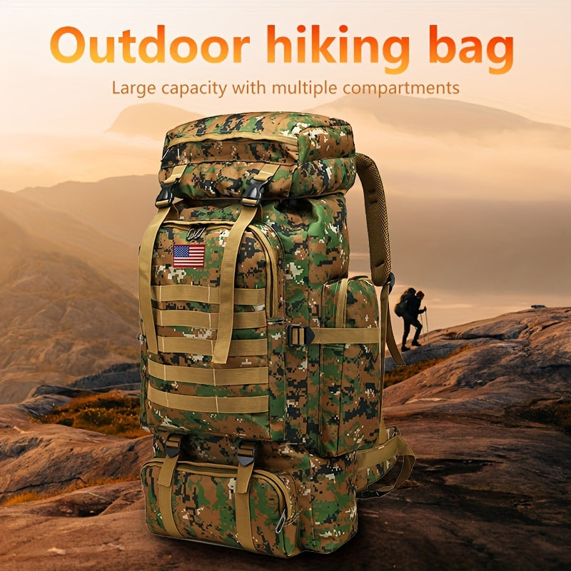 21.13gal Tactical Hiking Backpack Set - Unisex Camo/Black, Durable Oxford Fabric, DIY System & Adjustable Design, 3-day Assault Pack with Large Capacity for Hiking, Camping, Hunting, Travel & Sports, Perfect Halloween/Christm