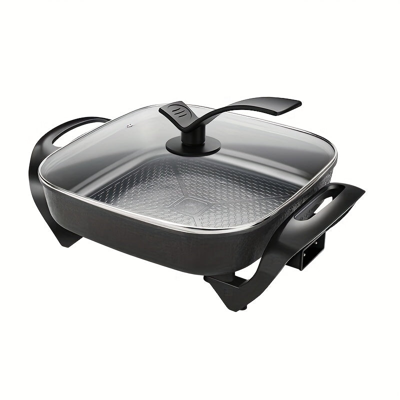 Electric Frying Pan with Lid, Electric Hot Pot, Multi-functional Pot, Non-stick Electric Frying Pan for Stir-frying, Steak, Electric Cooking Pot with Constant Temperature Control, Suitable for Frying And Baking, Steak Frying,