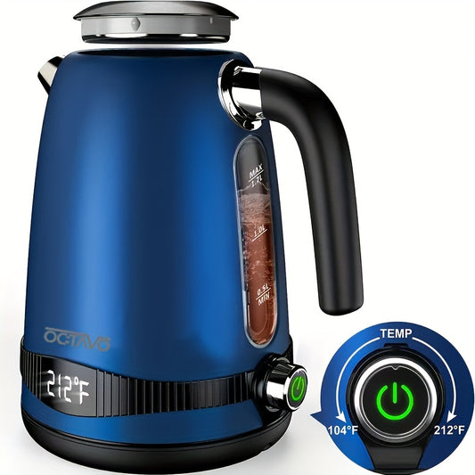 7 Cups OCTAVO Electric Kettle Temperature Control with 7 Heat Settings & LED Display, 304 Stainless Steel Kettle with Auto Shut-off & Boil-dry Protection