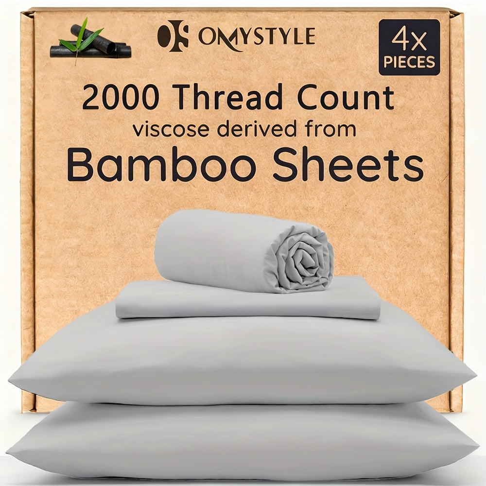 4pcs/6pcs Bamboo Cooling Bedding Set - Breathable And y - Fit for Hot Sleepers And Sweats, Pillowcases, Flat Sheet And Fitted Sheet - A Perfect Gift for Family