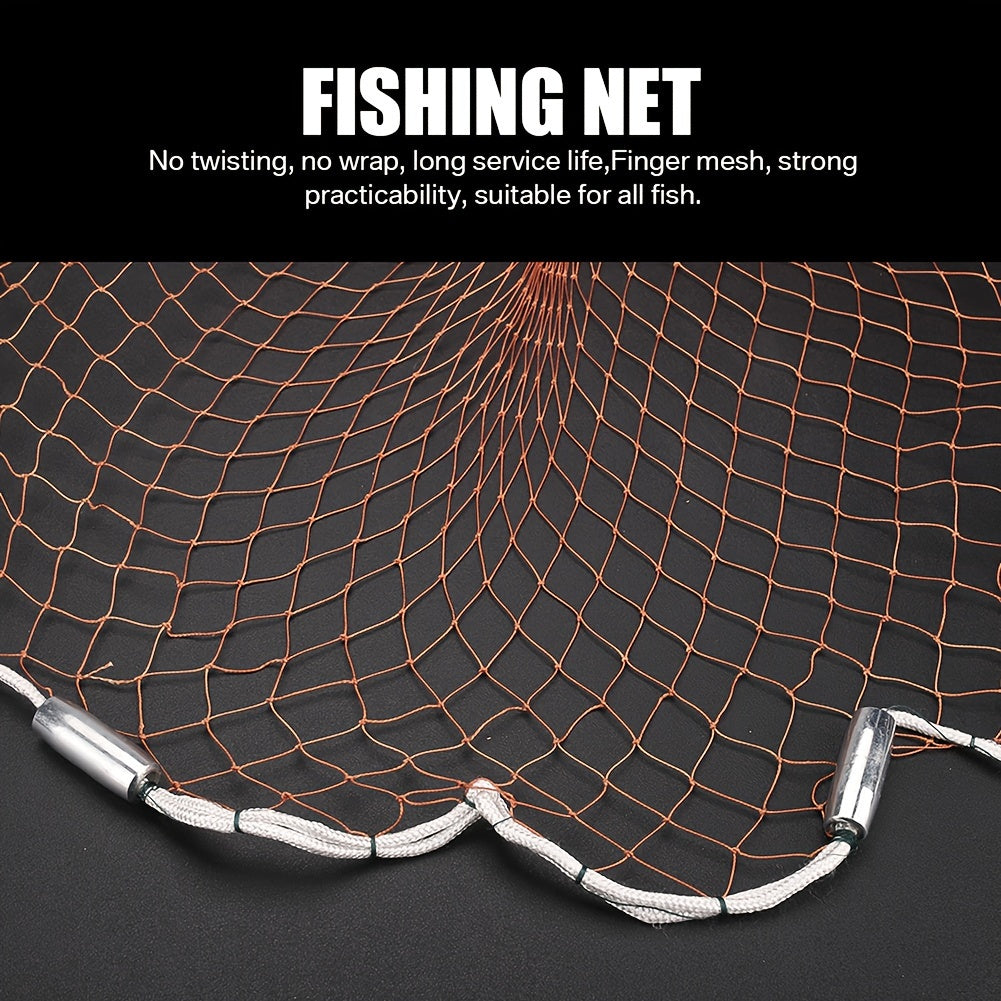American Style Fishing Nets Strong Nylon Mesh Wire Net Dia. 2.4M 3.6M 4.8M Throw Net Cast Net for Saltwater Freshwater Fishing Trap with Zinc Sinker, Fishing gear and equipment