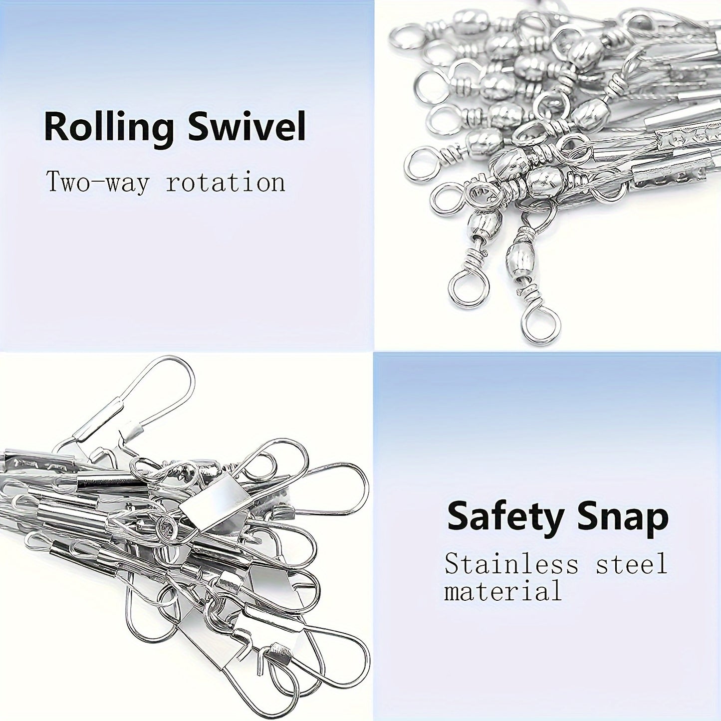 Double Arms Hi-Low Rig Stainless Steel Fishing Leaders - Enhanced Fish Wire Strength with Swivels for Saltwater Angling, Durable Companion for Fishermen, Ideal Gift for Angling Enthusiasts
