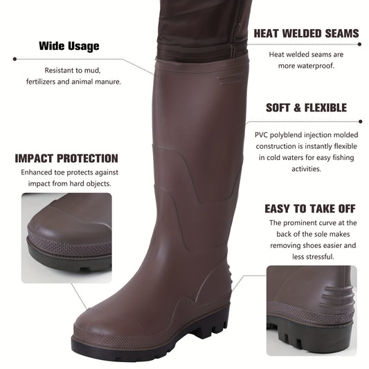 High Quality 3-ply 700D Nylon/PVC Hip Waders with Boot Hangers Ultra Lightweight Light Weight Fishing & Hunting Waders for Men Women Christmas Gift