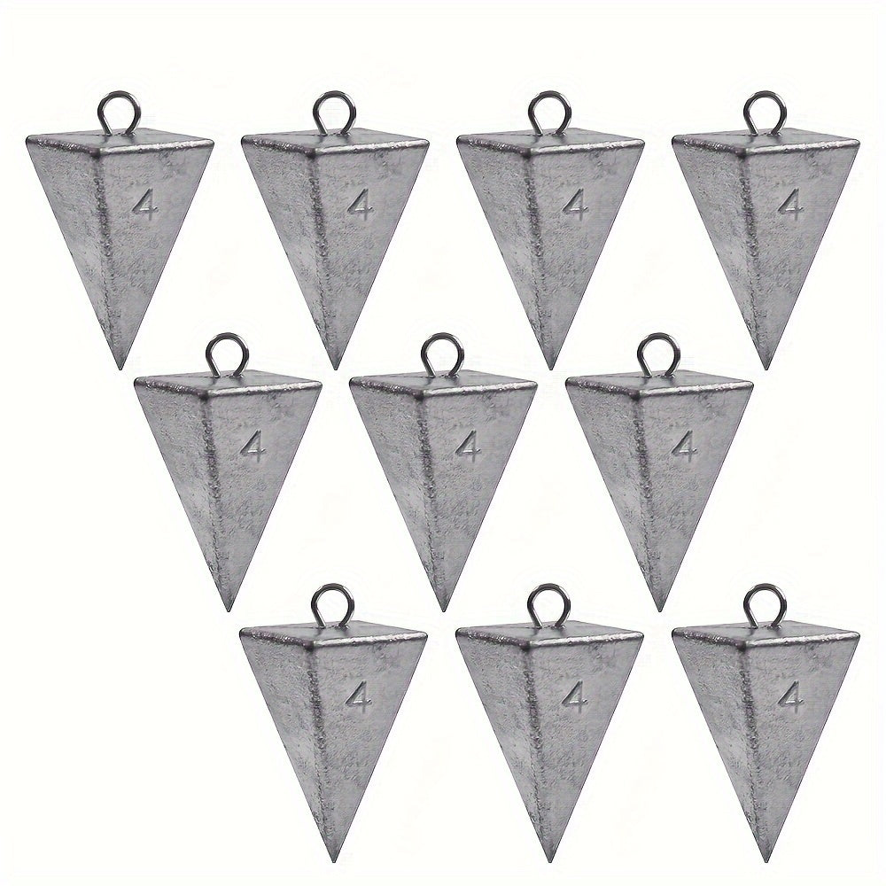 6/10pcs Pyramid Sinkers Fishing Weights Fishing Sinkers, Saltwater Freshwater Lead Fishing Weight Sinker for Ocean Surf Fishing Gear Catfish Tackle 1oz 2oz 3oz 4oz 5oz 6oz 8oz