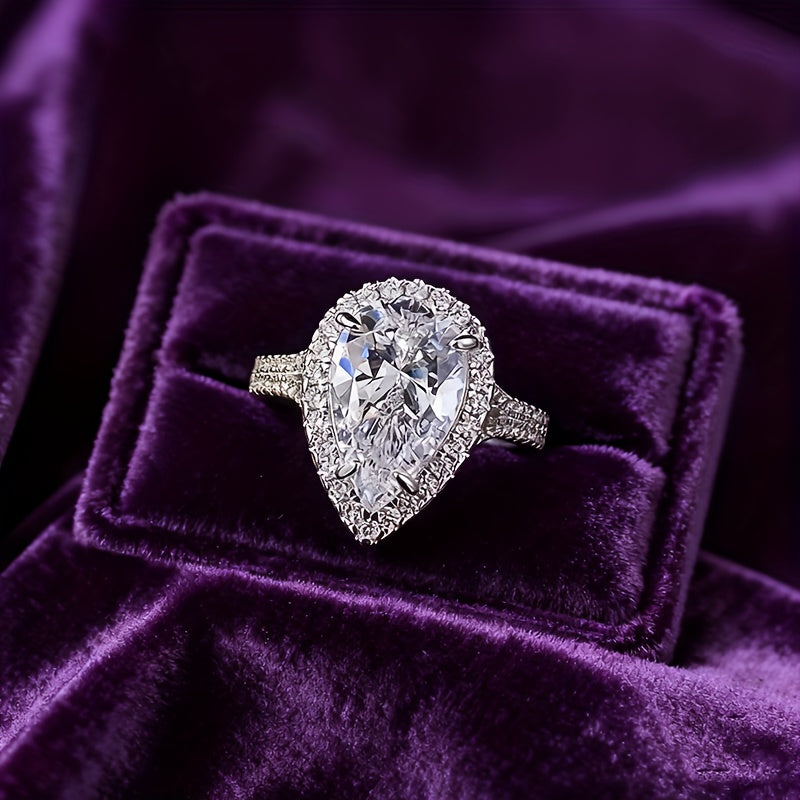 S925 Silver 5ct Moissanite Ring High-quality, Luxurious, And Elegant Women's Classic Ring. 925 Silver Ring. Perfect for Any Occasion: Weddings, Proposals, EngaSynthetic Gemstoneent Parties, Banquets, Christmas, New Year Gifts