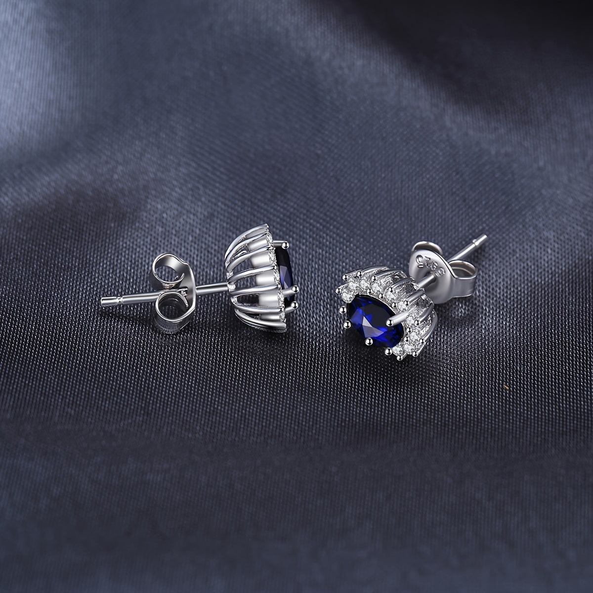 1pair 925 Sterling Silver Glamorous And Elegant Classic Diana Design Exquisite Oval Cut Created Gemstone Birthstone Silvery Stud Earrings For Women For Prom Party Banquet For Dating Gift Fine Jewelry