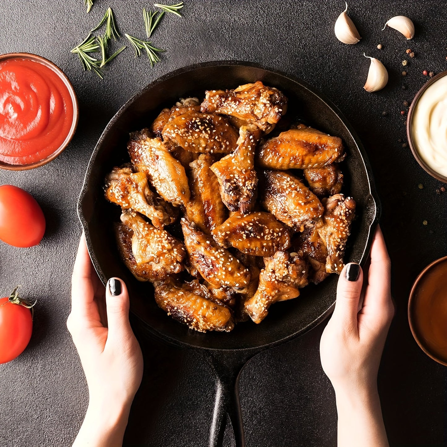 3pcs Heavy-Duty Cast Iron Skillet Set - Non-Stick Cookware with Drip Spout, Even Heat Distribution for Campfire, RV & Use - - Pans (No Teflon) - Perfect for Searing,, Dutch Meals (/Outdoor)