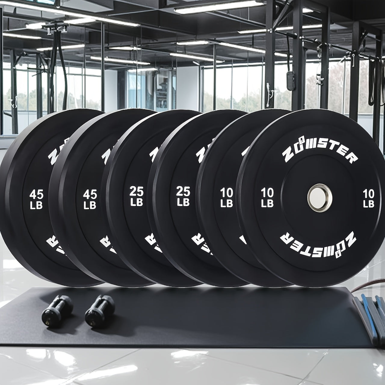 Olympic Weight Plates | Rubber Bumper Plates with Steel Insert for Strength Training and Weight Lifting, Multiple Options Available