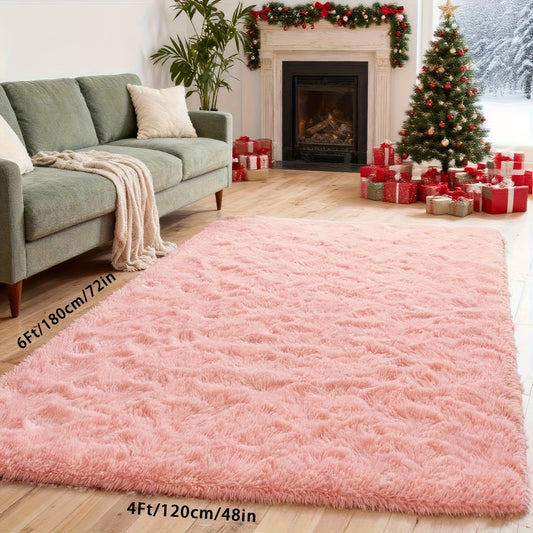 Soft Black Rugs for Bedroom Living Room, 4x6 Feet Modern Indoor Fluffy Shaggy Area Rug, Non-Slip Fuzzy Furry Rug for Bedroom, Dining Room, Christmas Gift, Christmas Decor, Home Decor, High Pile Plush Floor Carpet