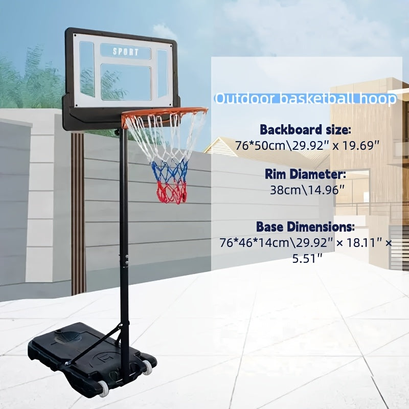 Portable Adjustable Basketball Hoop for Driveway & Backyard