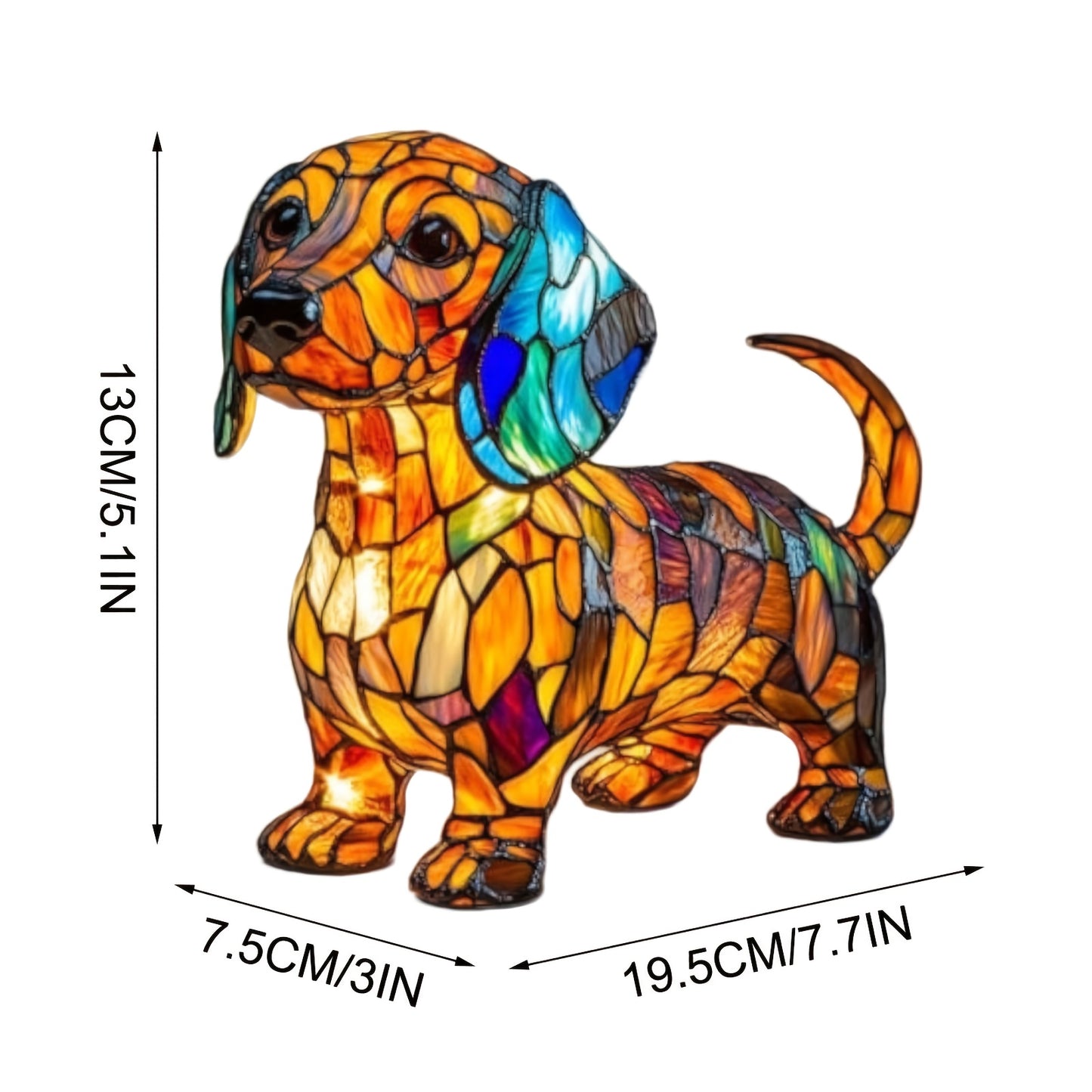 Cute Dachshund Night Light, LED Night Light, Stained Style Decoration, Unique Retro Home Decor, Designed for Dog Lovers and Fans, Room Lighting, Cozy Atmosphere, Cute Shape, High-Quality Surface Treatment, Animal Theme Orname