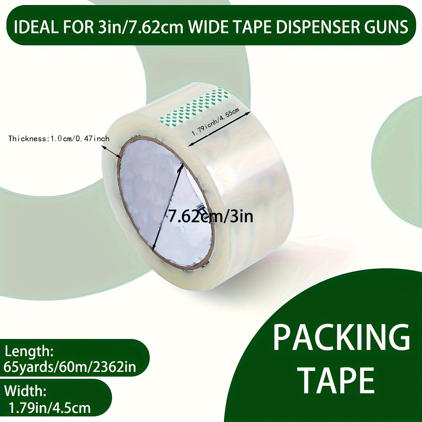 12 Rolls ASAVE Clear Packing Tape | Heavy Duty, Thicker Tape for Shipping, Moving, Sealing, 65 Yards Per Roll, 780 Total Yards