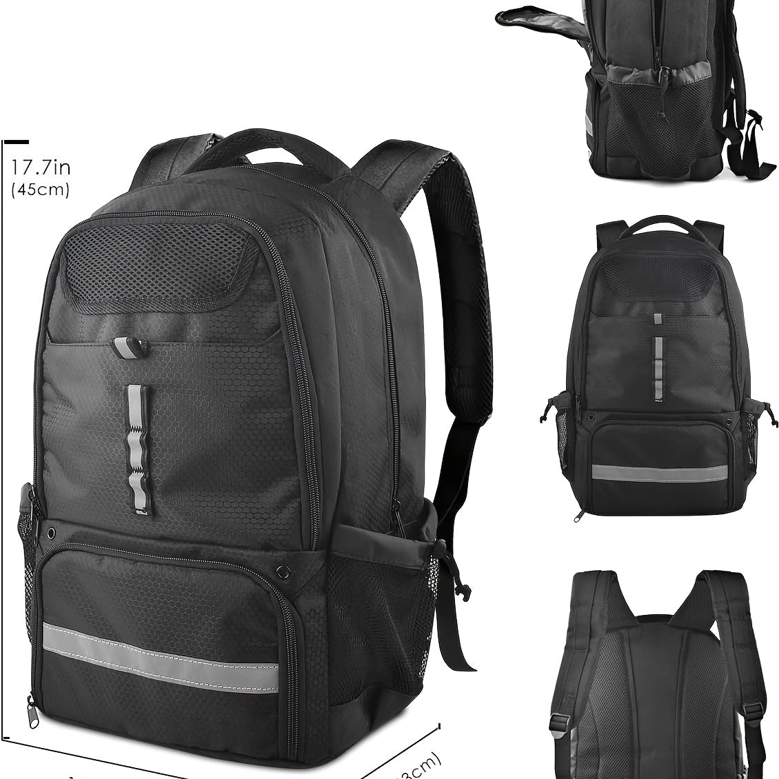 Large Basketball Backpack with Shoe & Ball Compartment - Heavy-Duty Sports Bag with Padded Back Panel, Shoe Storage Organizer & Ball Pocket for Basketball, Soccer, Volleyball Gear - Durable Athletic Backpack for Team Travel,