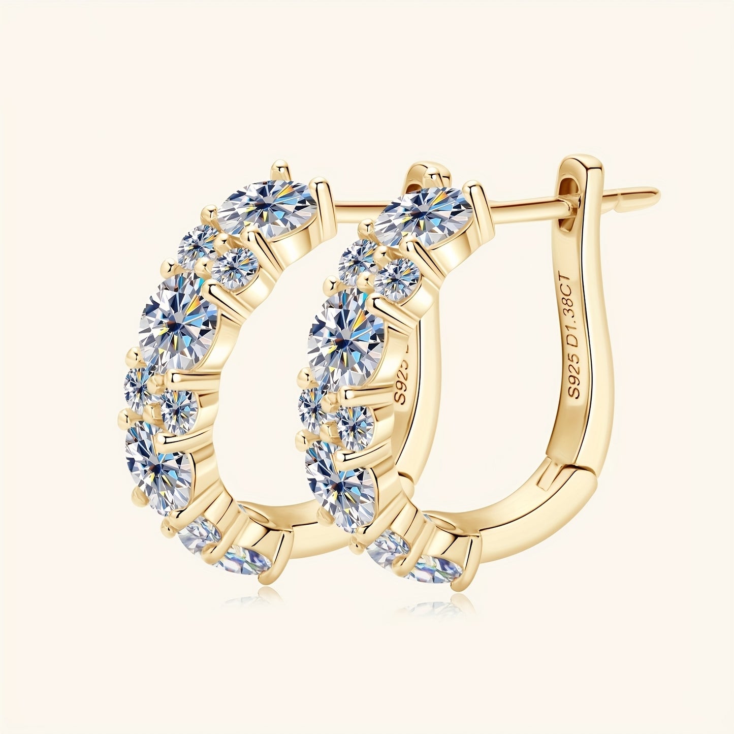 925 Silver Moissanite Earrings, Women's Jewelry, High-Quality Elegant Fashion Earrings For Women, Silver Stud Earrings, Holiday/Everyday/Anniversary Gifts For Family And Friends, Christmas #Halloween #BlackFriday #Thanksgivin