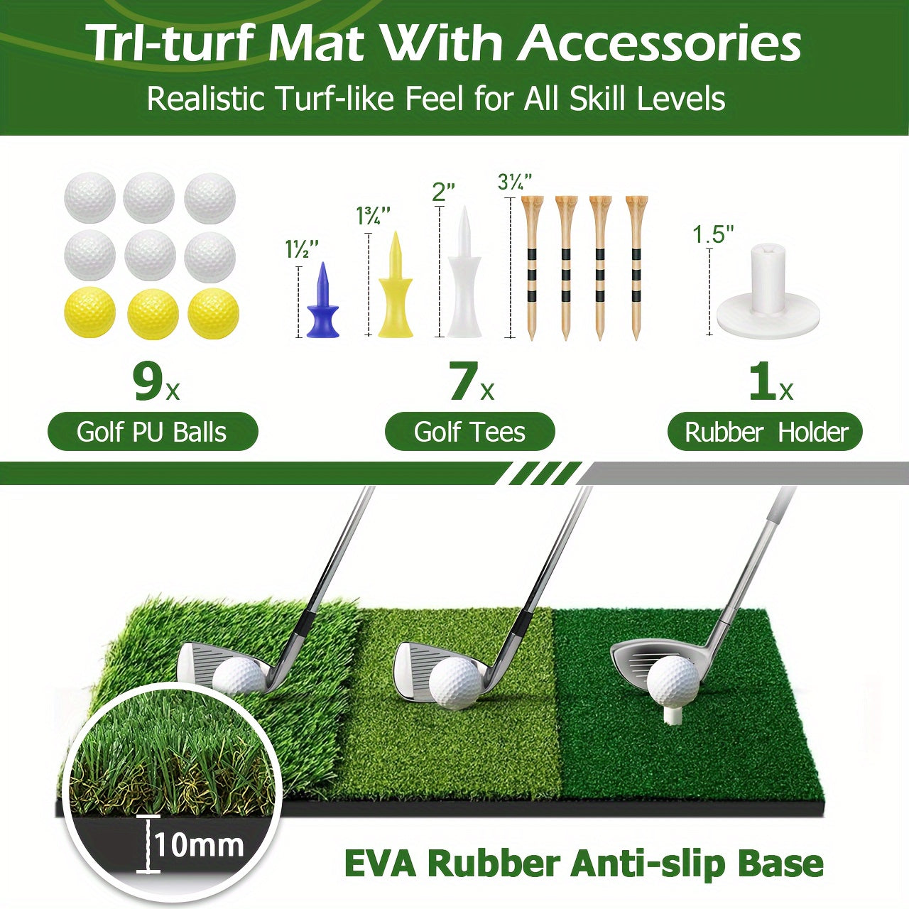 Golf Net with Mat A|B|C, Heavy Duty Golf Hitting Net, 10x7ft Golf Practice Nets for Backyard Driving, Golf Hitting Training Net for Indoor Outdoor Use - Golf Training Equipment, Golf Gifts for Women Men