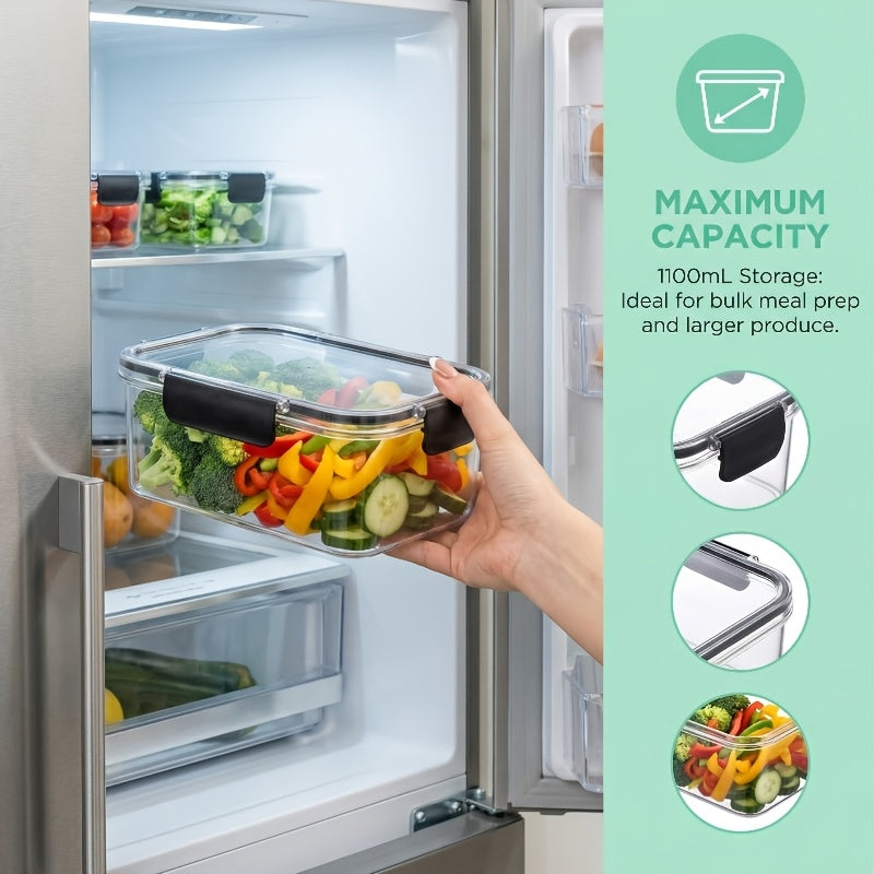 16/24pcs (16oz/27oz/34oz) Large-capacity Refrigerator Storage Containers, Made of High-transparency Food-grade PET Material, Suitable for Refrigerator and Organization.