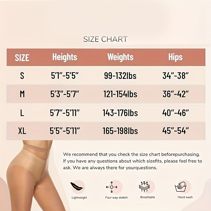 6 Pairs Women'S High-Waisted Sheer Pantyhose - Smooth Lightweight Breathable Tights with Arch Support & Control Top, Nude/ - Everyday & Formal Wear, Comfortable All-Day Fit, Hand Washable - Versatile for Casual, Office, Party
