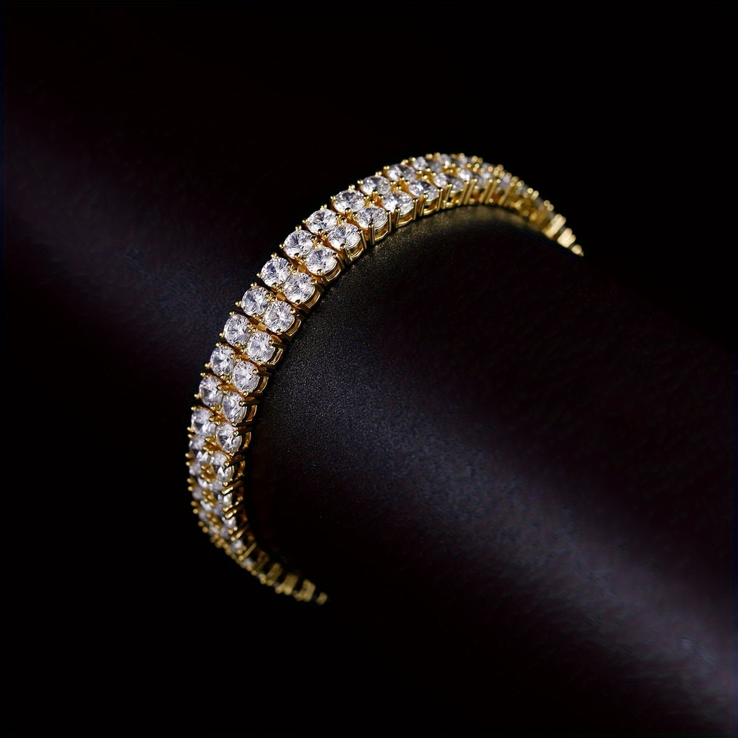 Double Row 3.0mm Tennis Bracelet for Women And Men, Inlaid with Round Cubic Synthetic Synthetic Zircon, Hip-hop Bracelet, 6.5/7/7.5/8/8.5 Inches, Unisex, Back-to-school Jewelry, Back-to-school Gifts, Birthday, Holiday, Ann