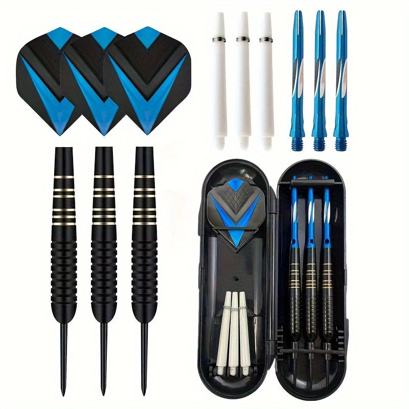 3pcs/set Professional Darts Free Carry Box 23g Total Length 16. 1.97inch Black Golden Color Steel Tip Darts With Aluminum Shaft Brass Dart Set With Steel Tip