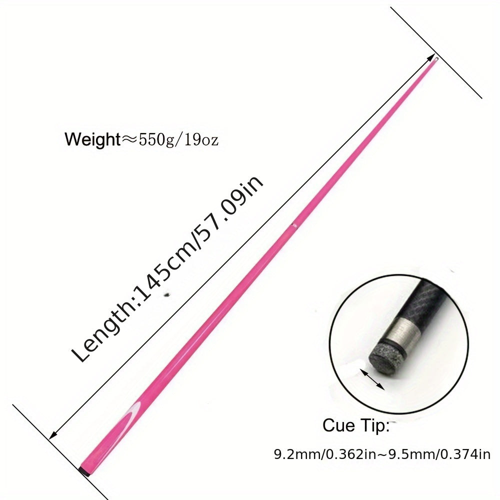 Premium Carbon Fiber Pool Cue - 1/2 Split, Stainless Steel Joint, Versatile for Snooker & Billiards, Black
