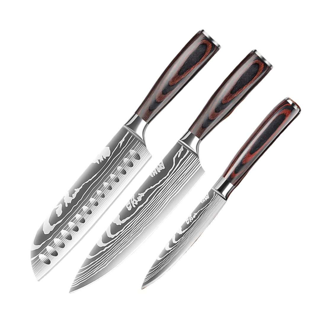3/ 4/ 8/ 10/ 14pcs Knife Set, Professional Kitchen Knife Set Ultra Sharp German High Carbon Stainless Steel Chef Knife Set for Kitchen Japanese Cooking Knife, Portable Outdoor Picnic Kitchen Knife Set