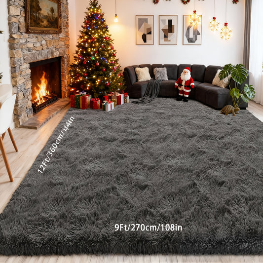 9x12ft Shaggy Area Rugs, Ultra Soft Fluffy Non-Slip Large Plush Carpet, Machine Washable Rugs for Living Room Bedroom, Multi-Color Home Decor for Christmas Thanksgiving