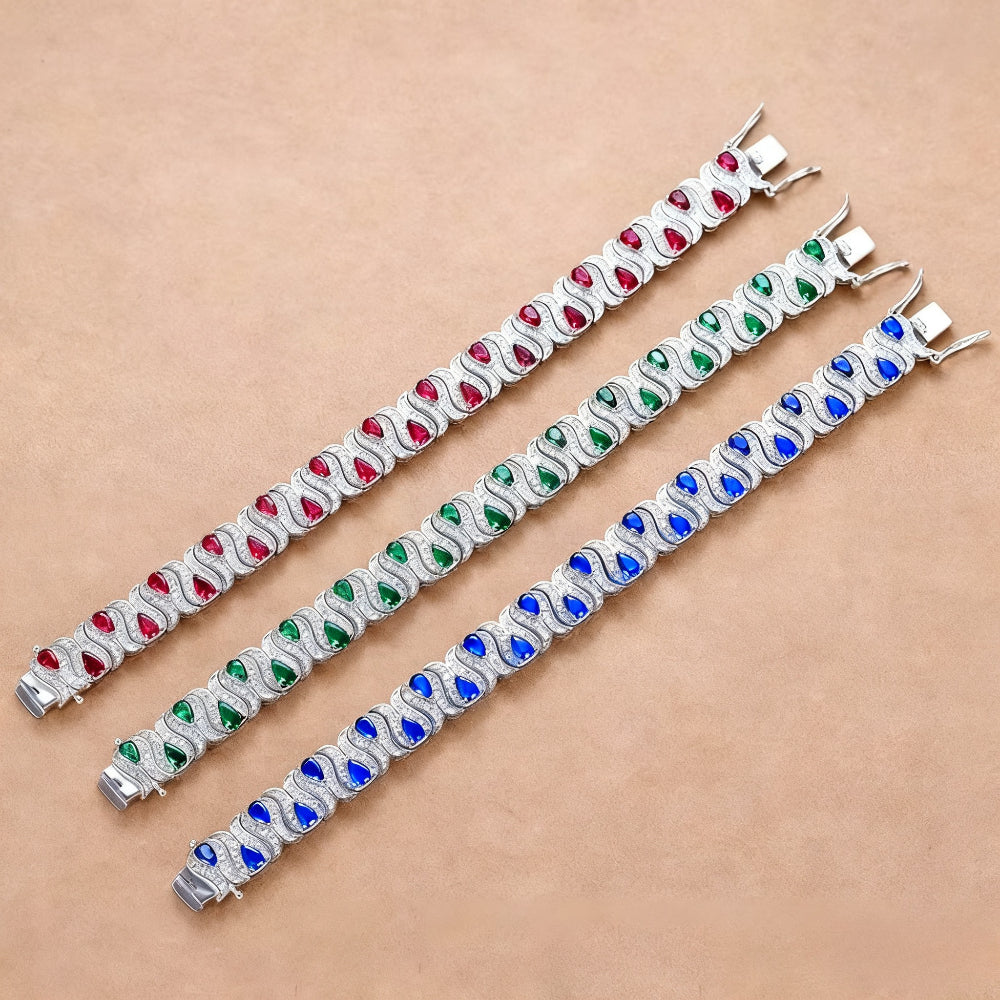 24.5g Moissanite Bracelet for Women Men, D Color VVS1, 925 Sterling Silver Unique Design Bracelet, Fashion Fine Jewelry for Proposal Engagement Wedding, Perfect Christmas Halloween Gifts for Women Men Wife Mom Friend, Wedding