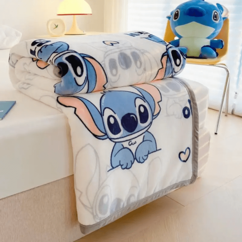 Stitch Reversible Plush Blanket 59.06x78.74inch - Soft Machine Washable Extra Large Bed Throw Blanket, Cartoon Pattern Design, Warm Home Decor Gift for Ladies and
