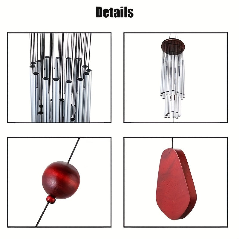 Large 27-tube Outdoor Wind Chime, 34-inch Church Bell Garden Wind Chime