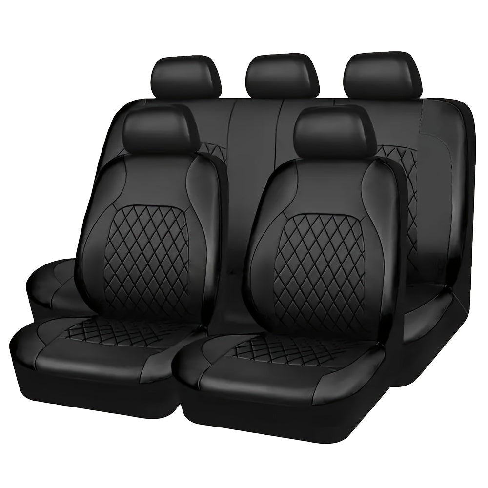 Universal Faux Leather Car Seat Covers Full Set Car Seat Covers Full Set Front Seats And Rear Bench, Universal Fit 5 Seat Covers For SUV, Automotive Truck, for Jeep, for Bmw, Scratch Proof, Car Accessories For Men And Women