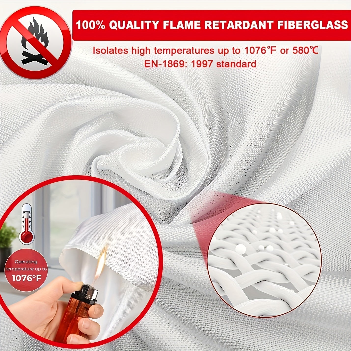 Fiberglass Emergency Fire Blankets Protection For Home, Kitchen, Camping, Heat Resistant, Flame Retardant
