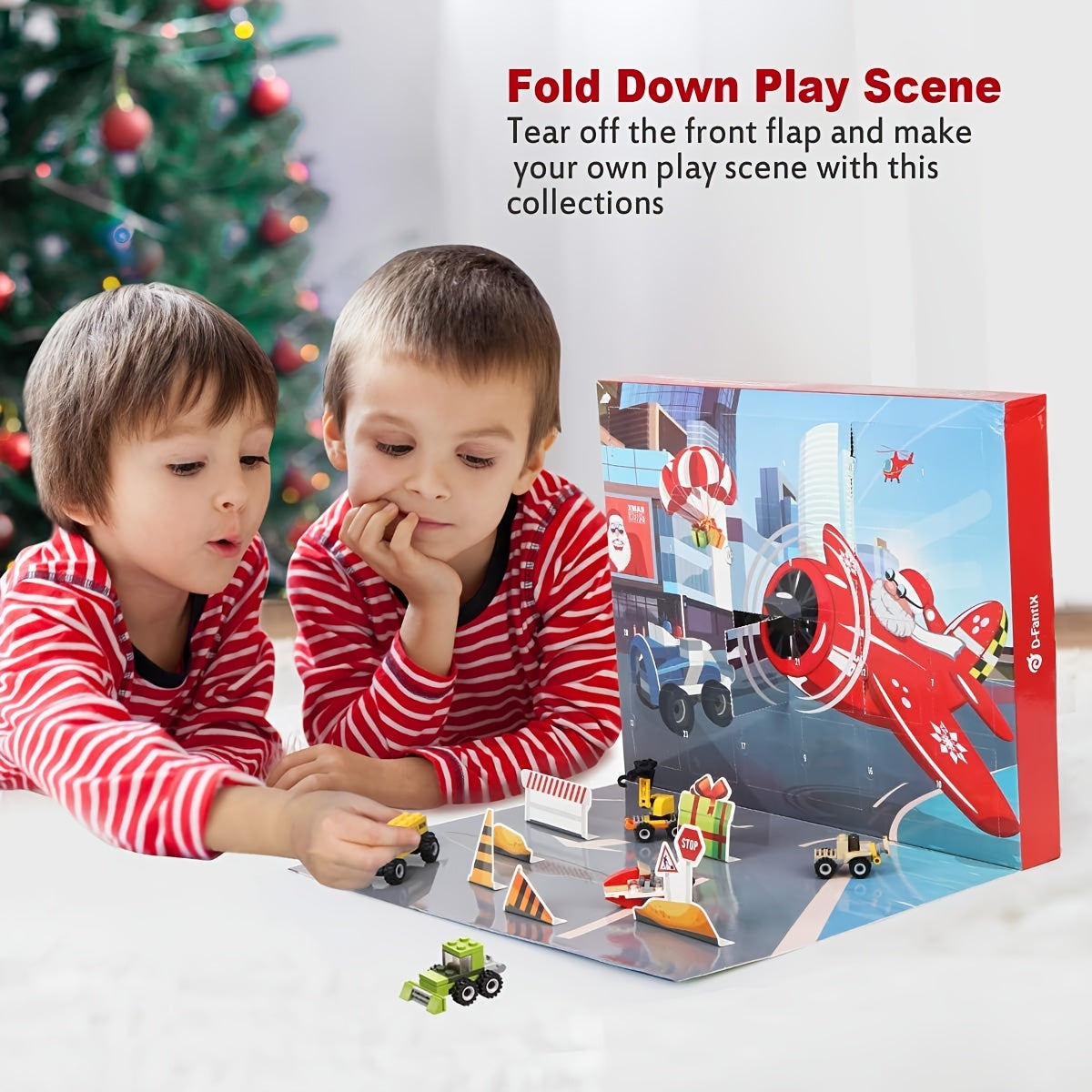 Christmas Advent Calendar 2025, Kids Building Toys Advent Calendar Countdown to Christmas with Vehicles Pull Back Cars Construction Toys 24 Days Count Down Gift for Boys Girls