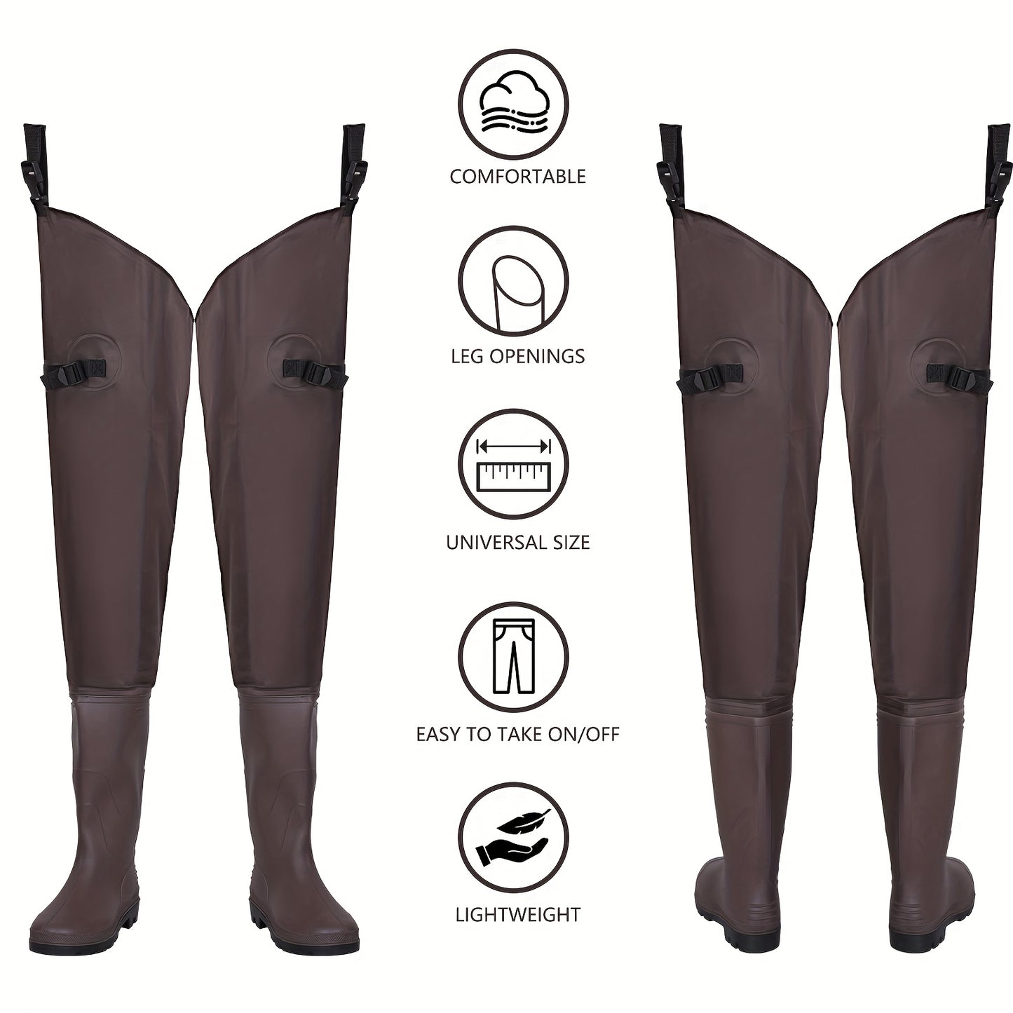 High Quality 3-ply 700D Nylon/PVC Hip Waders with Boot Hangers Ultra Lightweight Light Weight Fishing & Hunting Waders for Men Women Christmas Gift
